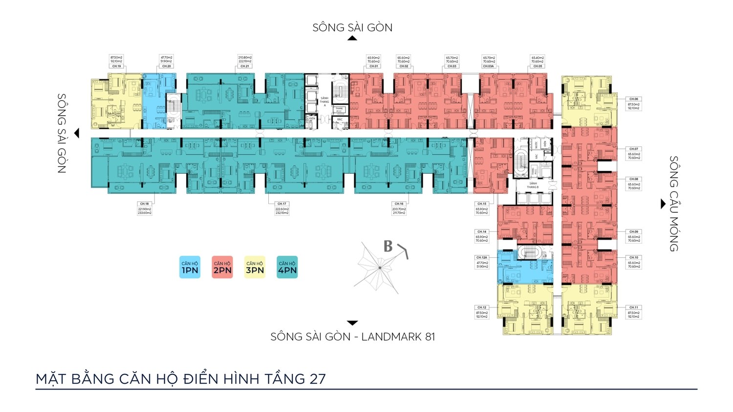 Mặt bằng bố trí căn hộ tổng thể 27 căn hộ Symlife