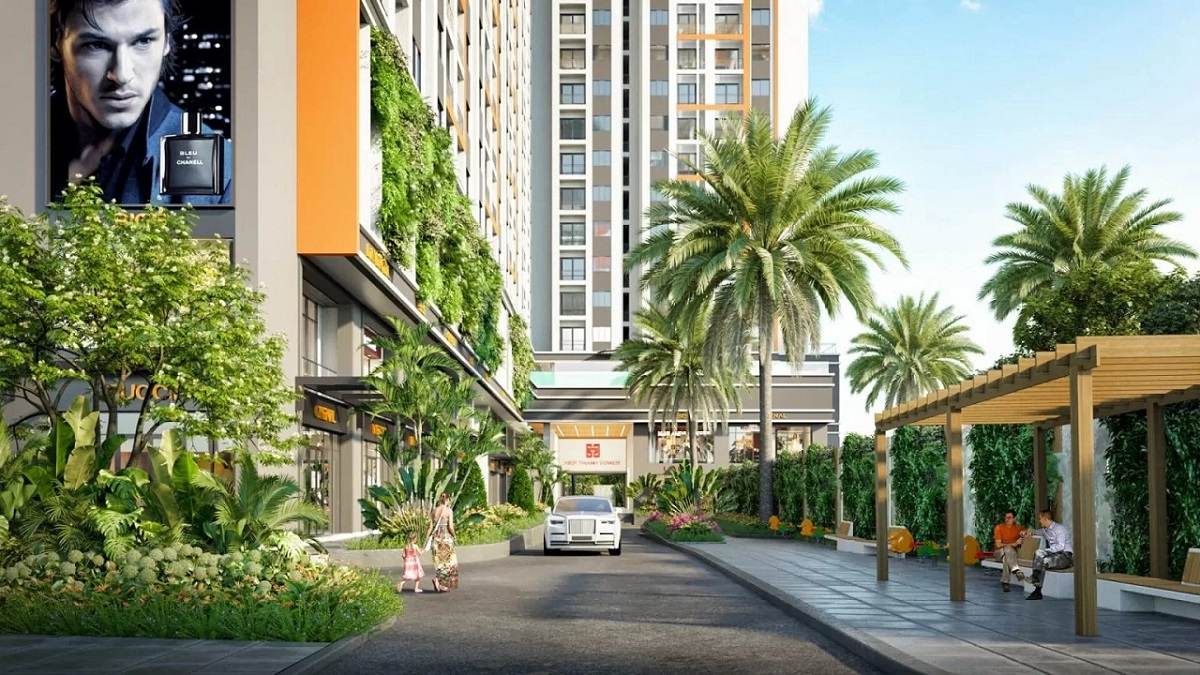 Khu thương mại dưới khối đế tòa nhà