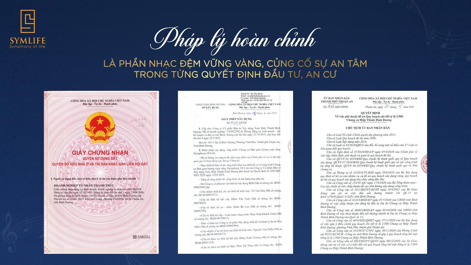 Pháp lý dự án Symlife đầy đủ, minh bạch